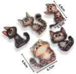  Nyomtatott dekorkarton 2mm vastag, 5-7 cm, 5 db cica