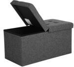  Taburet cu capac rabatabil OTTOMAN 76x38 cm, gri inchis