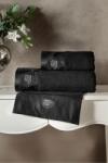 Tivolyo Home GRANT törölközőkből és fürdőlepedőkből álló ajándékcsomag, 3 db Fekete / Black Szett (kis, 30 x 50 cm-es törölköző, klasszikus 50 x 100 cm-es törölköző, 75 x 150 cm-es fürdőlepedő)