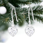  Ezüst Szív - 925 Ezüst Fehér Cirkon Fülbevaló