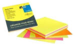  Jegyzettömb öntapadó, 75x75mm, 4x80lap, Info Notes, brilliant mix, rózsaszín, sárga, zöld, narancssárga - tobuy
