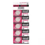  Elem CR2032 lithium 5 db/csomag, téphető bliszterben Maxell