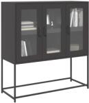 vidaXL fekete hidegen hengerelt acél tálalószekrény 100, 5x39x107 cm (853404) - vidaxl