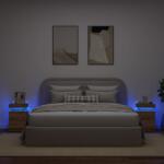 vidaXL 2 db kézműves tölgy szerelt fa LED-es éjjeliszekrény 35x39x55cm (857657)