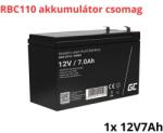 Green Cell APC APCRBC110 helyettesítő akkumulátor (1x 12V 7Ah) (APCRBC110-RP)