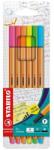 STABILO Fineliner Stabilo Point 88, 0.4 mm, 6 culori neon/set, etui (SW8861)