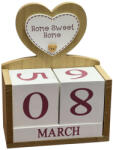 Jovy Calendar decorativ din Lemn, SWEET HOME , 14 x 7 x 18 cm