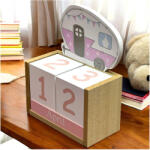Jovy Calendar decorativ din Lemn, 14 x 7 x 18 cm, PINK