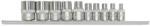 Hans Tools 1/4"+3/8" E-STAR dugókulcsfej készlet 10r. E4-E18 CrV 5610E (040101-0225)