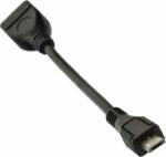 Akyga USB-A anya - MicroUSB-B apa Adapter kábel 0.15m - Fekete (AK-AD-09)