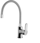 NewArc DOMINO álló mosogató csaptelep króm - SZÜRKE flexibilis kifolyócsővel (971531SG)