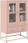 vidaXL rózsaszín acél magasszekrény 68x39x111, 5 cm (853363) - vidaxl