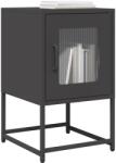 vidaXL fekete hidegen hengerelt acél éjjeliszekrény 36x39x60, 5 cm (853326)