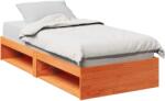 vidaXL kanapéágy ágy matrac viaszbarna 100x200 cm tömör fa fenyőfa (859240) - vidaxl