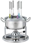 Rösle Fondue készlet 6 személyes Rösle, gáz, 6 villa, kivehető rozsdamentes tál, több hőforrással kompatibilis, üveg fedél, rozsdamentes acél