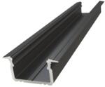 Glp GLA-GLAU AL12-GLG2-LB-2020 süllyesztett fekete LED profil (AL12-GLG2-LB-2020) - nyomtassingyen