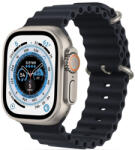 Apple Watch 4-6, SE, SE (2022) (42 / 44 mm) / Watch 7-9 (45 mm) / Watch 10 (46 mm) / Watch Ultra 1-2 (49 mm), szilikon pótszíj, állítható, hullámos kialakítás, TP IconBand Pro, fekete