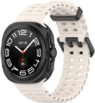 Samsung Galaxy Watch Ultra (47mm) SM-L705, szilikon pótszíj, állítható, hullámos kialakítás, TP IconBand Pro, fehér