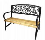 GardenLine Banca de gradina, metal si lemn, 120x56x87 cm, Adela (MEB2934) - artool