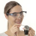 InnovaGoods Ochelari cu LED si lupa Glassoint InnovaGoods, marire 180%, 2 lumini LED, baterii incluse, Negru Transparent