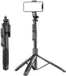 OBRALIX Selfie Stick cu LED si Telecomanda Bluetooth, Rotire, Trepied universal, H33-155 cm (P013-012-1)