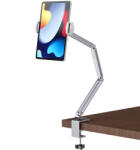 OBRALIX Suport tableta, iPad, monitor, unghi reglabil, H20-60 cm, aluminiu, argintiu, obralix (P040-013-2)
