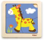 Viga Toys Fa képes kirakó puzzle Viga 4 db Zsiráf