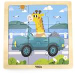 Viga Toys Fa képes kirakó puzzle Viga 9 db Autó