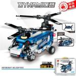 PITT Cuburi constructii Elicopter, jucarie asamblare, 205 piese, Dynamic sensation