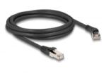 Delock RJ45 hálózati kábel Cat. 8.1 S/FTP 45 -ben jobbra hajlított apa egyenes apa, akár 40 Gbps, 2 m, fekete (80639) (80639)