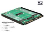 Delock 3.5 Átalakító 2db SATA 22 pin > Dualport 2 x M. 2 / 2 x mSATA (62946) (62946)