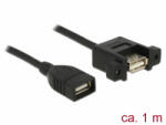 Delock Kábel, USB 2.0-s A típusú csatlakozóhüvely > USB 2.0-s A-típusú csatlakozóhüvely, panelrögzít (85460) (85460)