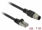 Delock RJ45 csatlakozót és M12 csatlakozót összekötő kábel 8 tűs A kódolt Cat. 5e SFTP 1 m hosszú (84922) - aqua