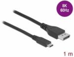 Delock Kétirányú USB Type-C - DisplayPort kábel (DP Alt Mode) 8K 60 Hz 1 m DP 8K ellenőrzött (86038) - aqua