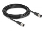 Delock Kábel M12 D kódolt 4 tűs apa - apa PVC 5 m (80849)