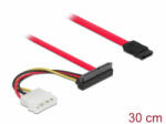 Delock SATA-kábel, 6 Gb/s, 7 tűs csatlakozóhüvely + 4 tűs Molex-csatlakozódugó > 22 tűs SATA-csatlakozóhüvely, felfelé ívelt, 50 cm