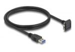 Delock USB 5 Gbps kábel A-típusú USB apa egyenes Micro-B USB apa csavarral 90 -ban felfelé hajlított 1 m fekete (80483) (80483)