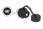 Delock USB 2.0 B-típusú kábel csatlakoztató anya anya installálásra IP68 por és víz elleni védő bajonettzá kalappal fekete (88004) (88004)