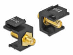 Delock Keystone modul, SMA-csatlakozóhüvely > SMA-csatlakozóhüvely, fekete (86866) (86866) - aqua