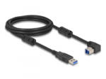 Delock USB 5 Gbps kábel A-típusú apa - B-típusú apa 90 lefelé néző csatlakozóapaval 2 m (81113) (81113) - aqua