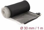 Delock Hőellenálló EMI Shielding fonott borítás zipzárral, 1 m x 30 mm méretű, fekete (20848) (20848)