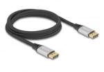 Delock DisplayPort kábel 16K 60 Hz 2 m ezüst fém (80634) (80634) - aqua