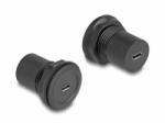 Delock USB 2.0 Micro-B-típusú USB 2.0 Micro-B-típusú beépített csatlakozóval fekete (66743)