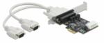 Delock PCI Express Kártya > 2 x soros RS-232 tápfeszültséggel 5 V / 12 V (89909) (89909)