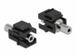 Delock Keystone Module sztereo jack anya 3, 5 mm 3 tűs - sztereo jack anya 3, 5 mm 3 tűs, fekete (86859) (86859) - aqua