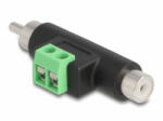Delock RCA apa és RCA anya - Terminal Block Adapter (66056) - aqua