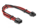 Delock Bővítő kábel 8 tűs apa - 6 + 2 tűs PCIe anya textil, fekete-piros borítással 30 cm (80975) (80975)