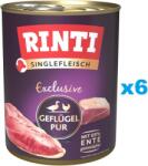 RINTI Singlefleisch Exclusive Poultry Pure 6x800 g conserva caine, cu pasare
