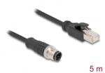 Delock Kábel M12 D kódolt 4 tűs apa - RJ45 apa PVC 5 m hosszú (80852)