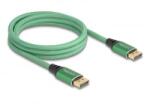 Delock DisplayPort kábel 16K 60 Hz 2 m zöld fém (80630) (80630)